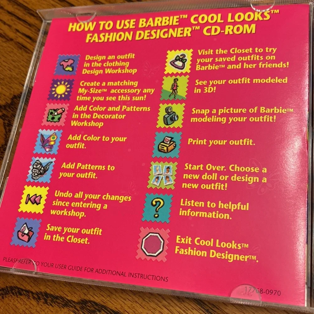 Vintage 90s Barbie Mattel Cool Looks Fashion Designer PC Gaming CD-ROM Game